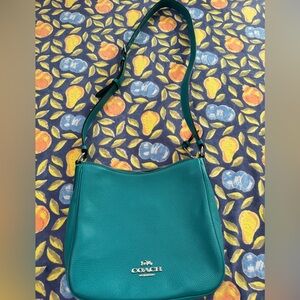 Turquoise crossbody Coach Leather bag, excellent condition!